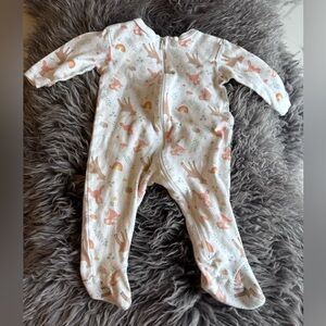 Fleece Footed Animal Print One-Piece